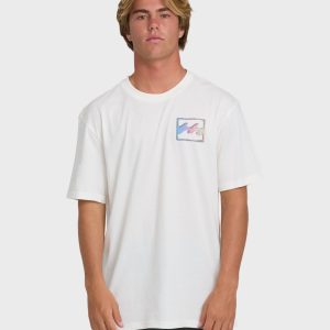 Crayon Wave Premium Short Sleeve Knit T-Shirt - Off White