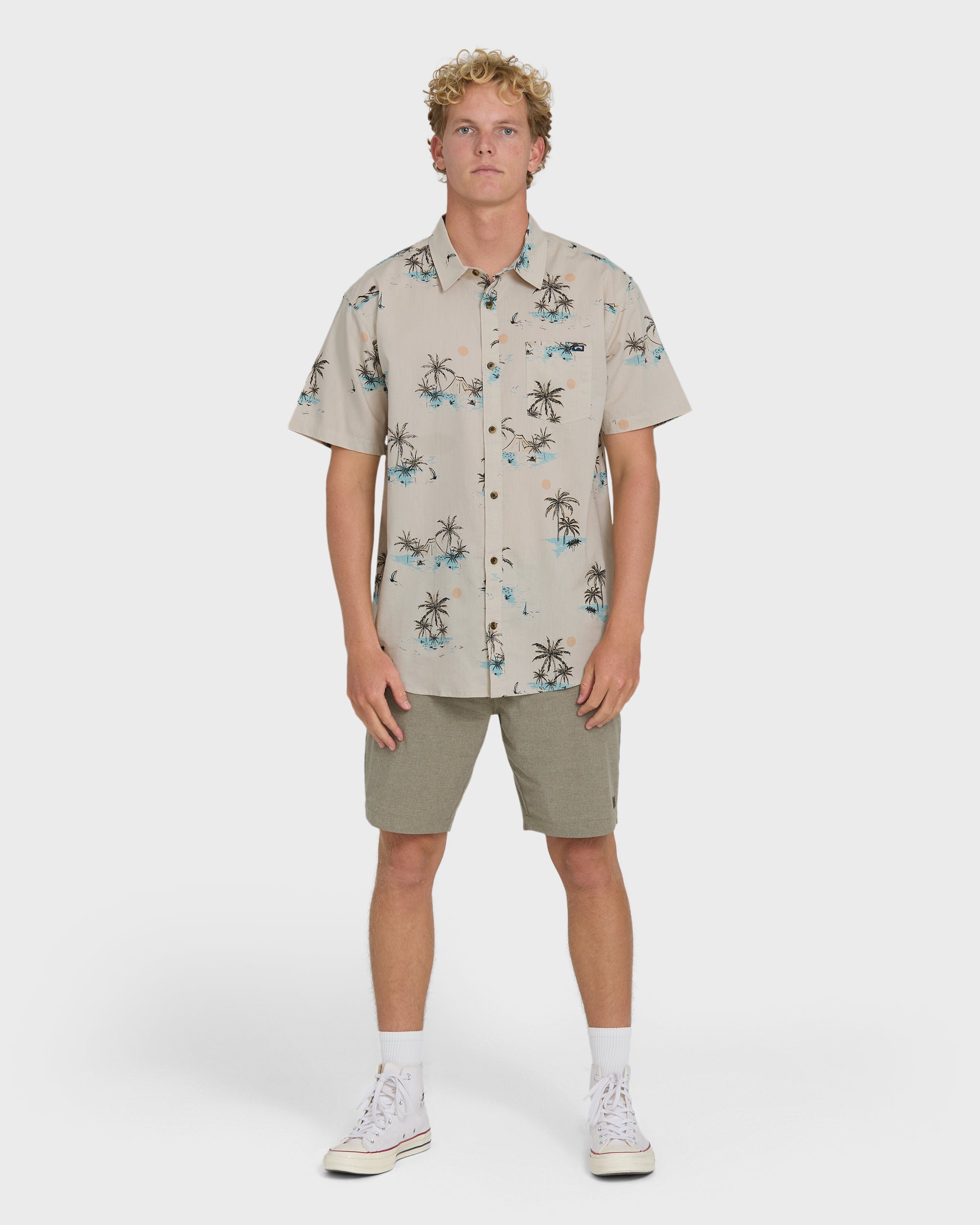 Sundays Short Sleeve Woven Shirt - Fog - Image 4