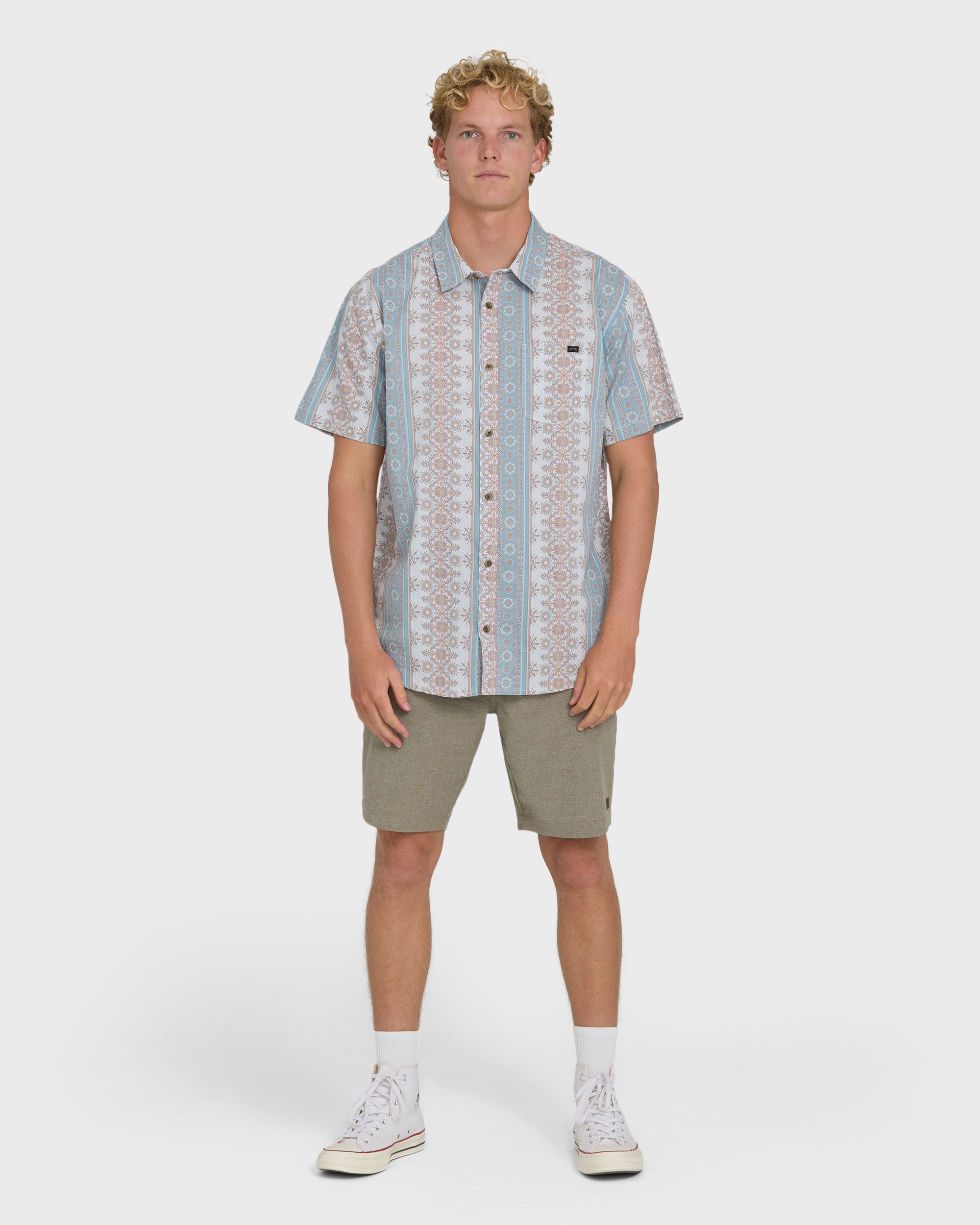 Sundays Short Sleeve Woven Shirt - Blue Fog - Image 4