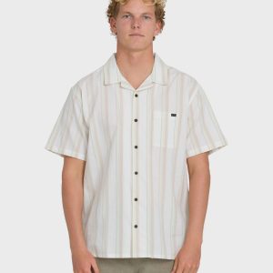 Victoria Vacay Short Sleeve Woven Shirt - White Sand