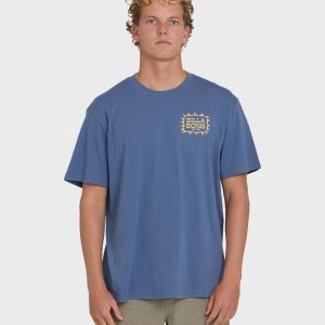 Ripple Premium Short Sleeve Cotton Graphic T-Shirt - Blue Horizon