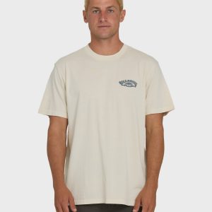 Heritage Arch Wave Washed Premium Short Sleeve Knit T-Shirt - Oatmeal